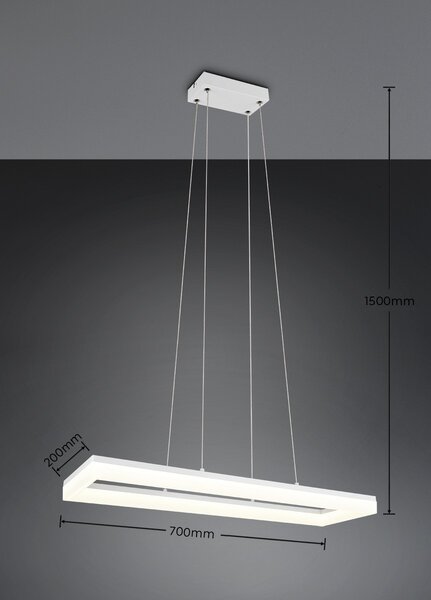 Trio R35771131 LED závesné stropné svietidlo CAMINO | 21W integrovaný LED zdroj | 3600lm | 4000K | na lanku