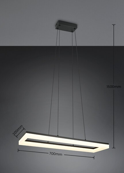 Trio R35771132 LED závesné stropné svietidlo CAMINO | 27W integrovaný LED zdroj | 3400lm | 3000K | na lanku