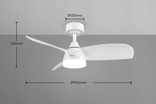 Trio R62732131 LED ventilátor s osvetlením HELSINKI | 20W integrovaný LED zdroj | 2500lm | 2700-6000K | vypínač | ventilátor | diaľkové ovládanie