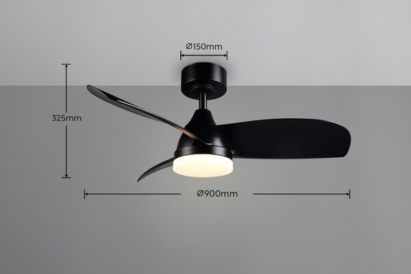 Trio R62732132 LED ventilátor s osvetlením HELSINKI | 20W integrovaný LED zdroj | 2500lm | 2700-6000K | vypínač | ventilátor | diaľkové ovládanie