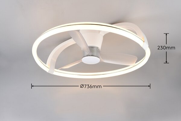 Trio R64262131 LED ventilátor s osvetlením STOCKHOLM | 37W integrovaný LED zdroj | 4300lm | 2700-6500K | vypínač | rgb - farebné | stmievač | diaľkové ovládanie | ventilátor