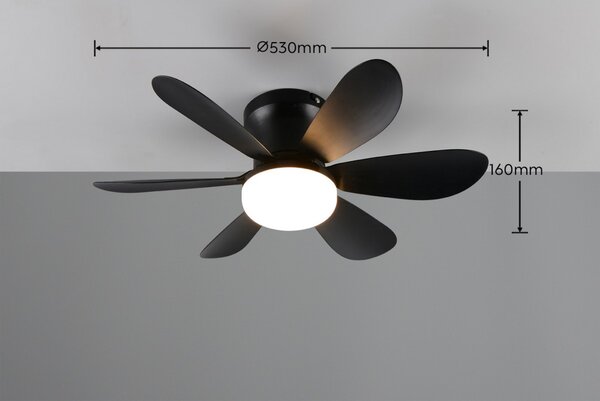 Trio R67462132 LED ventilátor s osvetlením LUND | 8W integrovaný LED zdroj | 850lm | 2700-6500K | vypínač | ventilátor | diaľkové ovládanie | stmievač