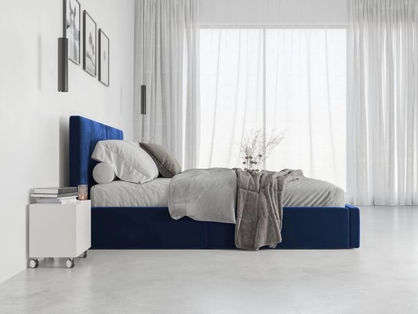 HRUŠKA Čalúnená posteľ s úložným priestorom HILTON 120x200 - modrá