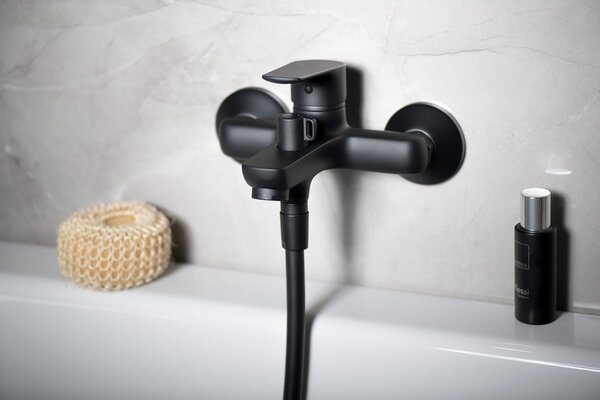 Aqualine Aqualine, LOTTA Nástenná vaňová batéria, rozteč 150mm, čierna matná, LT610B