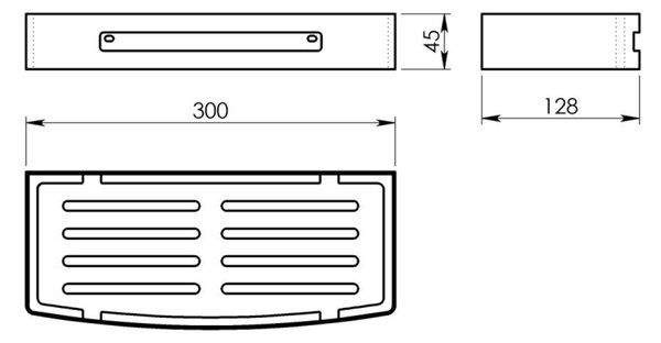 Gedy Gedy, SMART polica do sprchy, 300x45x128mm, nerez mat, 241738