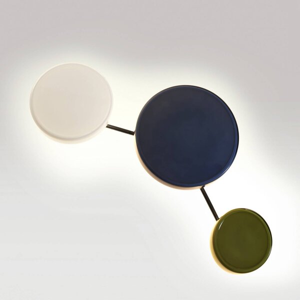 MARSET LED nástenné svetlo Caramel, zelená, Ø 22 cm, TRIAC, sklo, Zelená, Obývacia izba / jedáleň, Sklo, Dizajn, Nástenné svietidlo