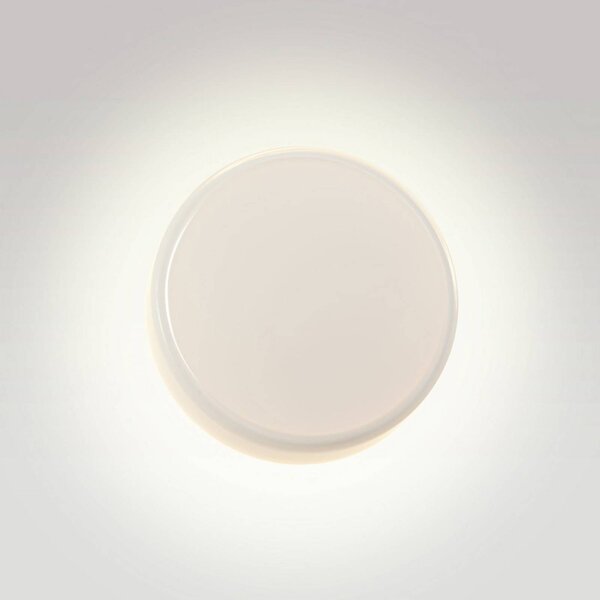 MARSET LED nástenné svetlo Caramel, opálová, Ø 38 cm, TRIAC, sklo, Biela / opálová, Obývacia izba / jedáleň, Sklo, Dizajn, Nástenné svietidlo