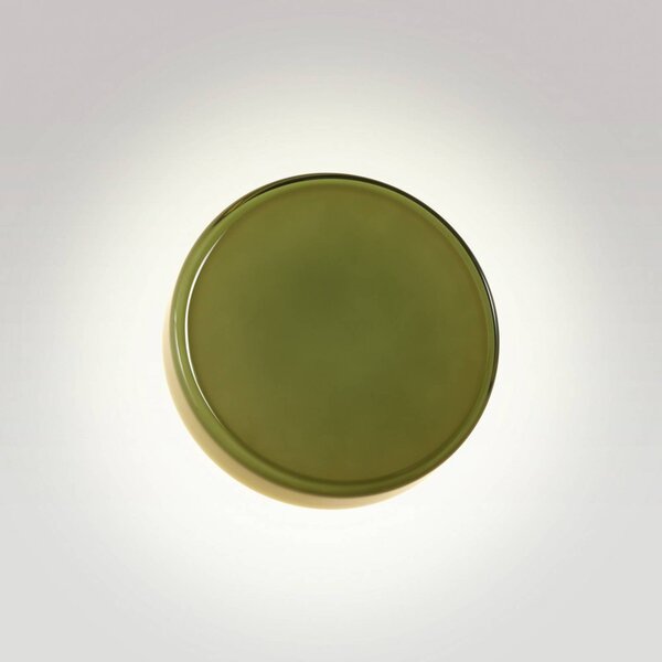 MARSET LED nástenné svetlo Caramel, zelená, Ø 22 cm, TRIAC, sklo, Zelená, Obývacia izba / jedáleň, Sklo, Dizajn, Nástenné svietidlo