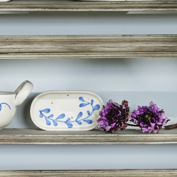 Kameninový podnos Viola Leaf Blue 12 cm