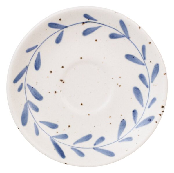 Kameninová šálka s podšálkou Viola Leaf Blue