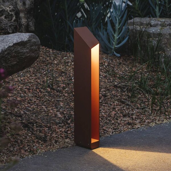 MARSET LED podstavcová lampa Domus výška 55 cm farba hrdzavá hliník, Hnedá / hrdzavá, Hliník, Dizajn, Vonkajčie stĺpové osvetlenie
