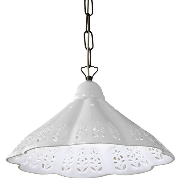 Sapho Sapho, LAMPEDUSA závesné svietidlo E27, 60W, 230V, IP21, keramické tienidlo, 39cm, mosadzná reťaz, MC011C