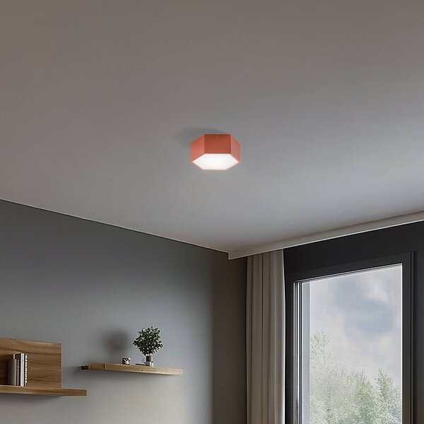 Stropné LED svetlo Libre, terakotová farba, oceľ, 3 000 K, Terakota, Obývacia izba / jedáleň, kov, Stropné svetlo