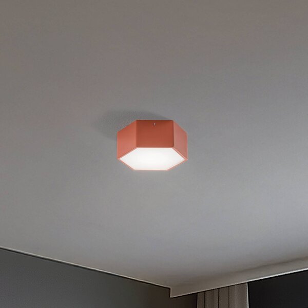 Stropné LED svetlo Libre, terakotová farba, oceľ, 3 000 K, Terakota, Obývacia izba / jedáleň, kov, Stropné svetlo
