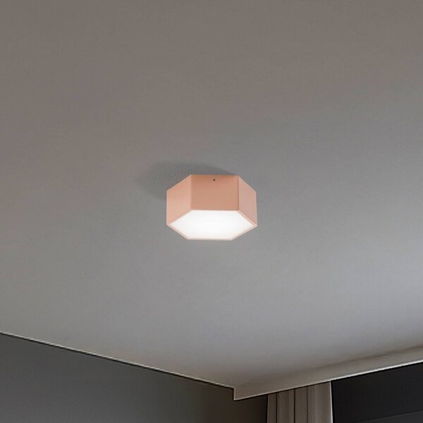 Stropné LED svetlo Libre, broskyňová, oceľ, 3 000 K, Hnedá / hrdzavá, Obývacia izba / jedáleň, kov, Stropné svetlo