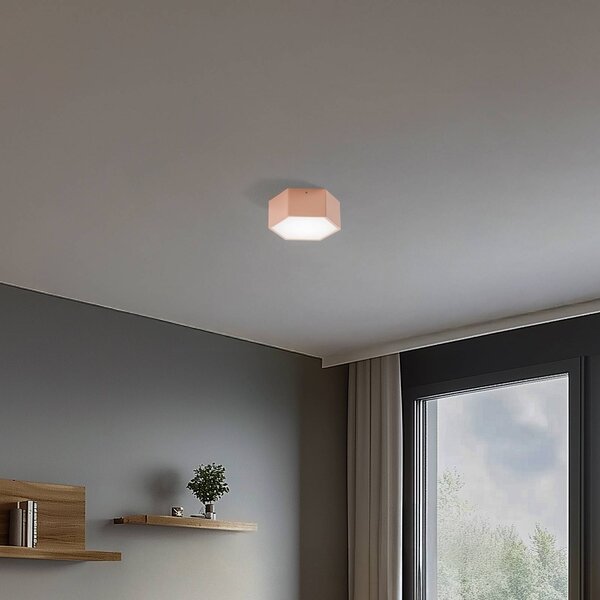 Stropné LED svetlo Libre, broskyňová, oceľ, 3 000 K, Hnedá / hrdzavá, Obývacia izba / jedáleň, kov, Stropné svetlo