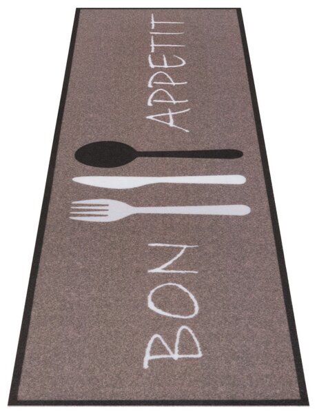Koberec / Behúň Hanse Home Cook & Clean Bon Appetit hnedý / biely