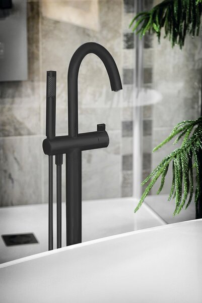 Sapho Sapho, RHAPSODY vaňová batéria s pripojením do podlahy, výška 1077 mm, čierna matná, R5018B