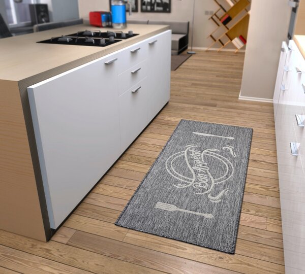 Koberec / Behúň Hanse Home Cucina Bon Appetit sivý / krémový