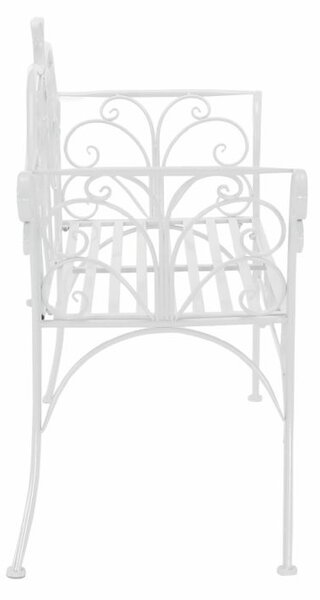Záhradná kovová biela lavička (k400866)