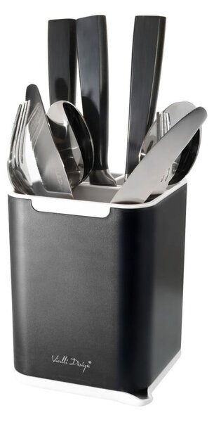 Čierny stojan na príbory Vialli Design Cutlery
