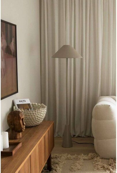 Globen Lighting stojacia lampa Cannes, béžová, výška 140 cm, Krémová / jantárovo žltá, Obývacia izba / jedáleň, kov, Dizajn, Stojaca lampa