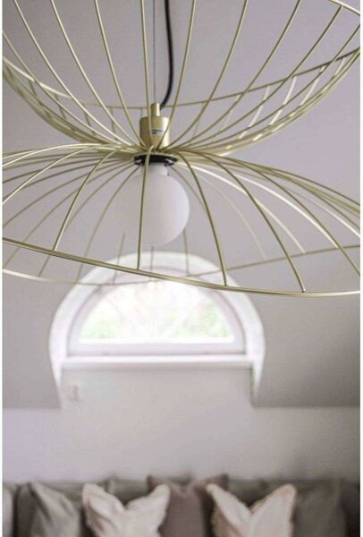 Globen Lighting závesné svietidlo RAY, mosadz, Ø 70 cm, Mosadz / zlato, Obývacia izba / jedáleň, kov, Moderný, Závesné svietidlo