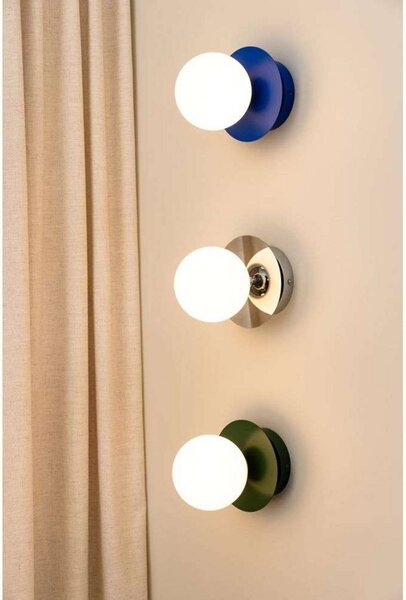 Globen Lighting nástenné svetlo ART DECO, zelená/biela, Ø 16 cm, IP44, Zelená, Obývacia izba / jedáleň, kov, Dizajn, Nástenné svietidlo