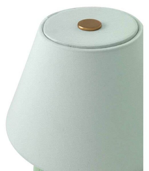 Globen Lighting stolová lampa na batérie IRIS, zelená, výška 23 cm, Zelená, Obývacia izba / jedáleň, Textil / látka / hodváb, Vintage, Stojacie svietidlo