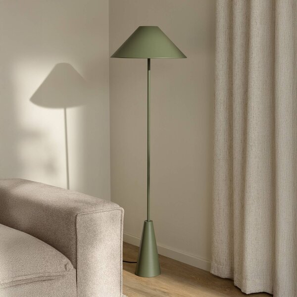 Globen Lighting stojacia lampa Cannes, zelená, kov, 140 cm, Zelená, Obývacia izba / jedáleň, kov, Škandinávsky, Stojaca lampa