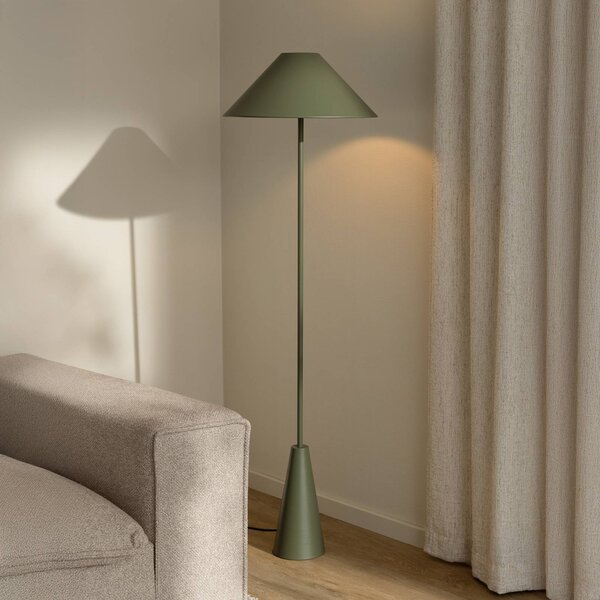 Globen Lighting stojacia lampa Cannes, zelená, kov, 140 cm, Zelená, Obývacia izba / jedáleň, kov, Škandinávsky, Stojaca lampa