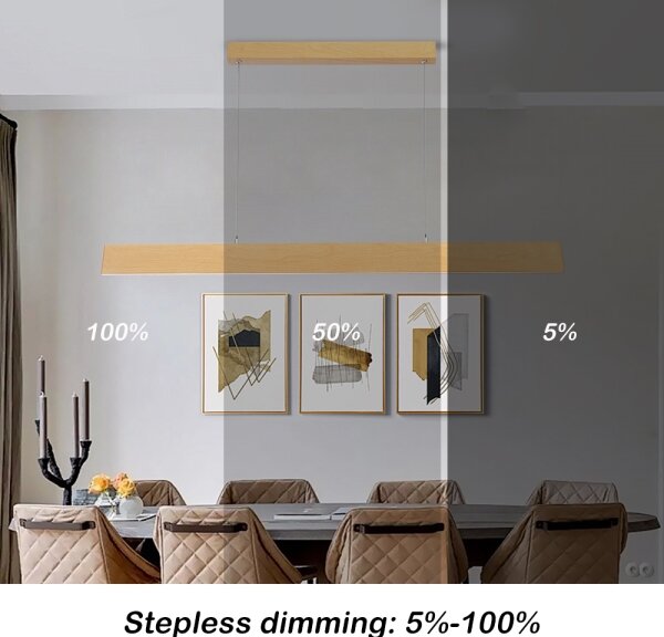Brilagi - stmievateľný LED luster na lanku SLIMLINE LED/40W/230V 3000-6000K dubový dekor + diaľkové ovládanie