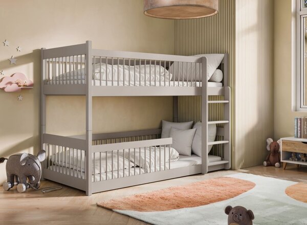 MAXMAX Detská poschodová posteľ s Montessori lôžkom z masívu borovice BOLEK - 200x90 cm - KAŠMÍROVÁ