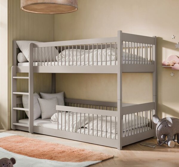 MAXMAX Detská poschodová posteľ s Montessori lôžkom z masívu borovice BOLEK - 200x90 cm - KAŠMÍROVÁ