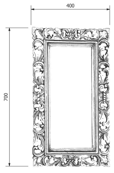 Sapho Sapho, SAMBLUNG zrkadlo v ráme, 40x70cm, strieborná Antique, IN109