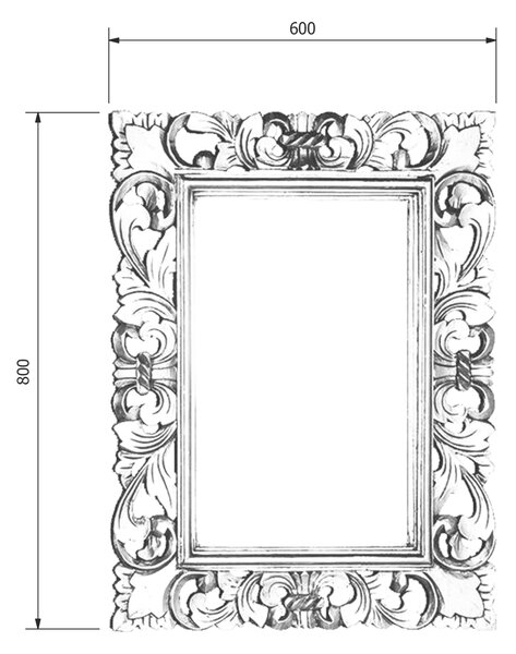 Sapho Sapho, SAMBLUNG zrkadlo v ráme, 60x80cm, strieborná Antique, IN115