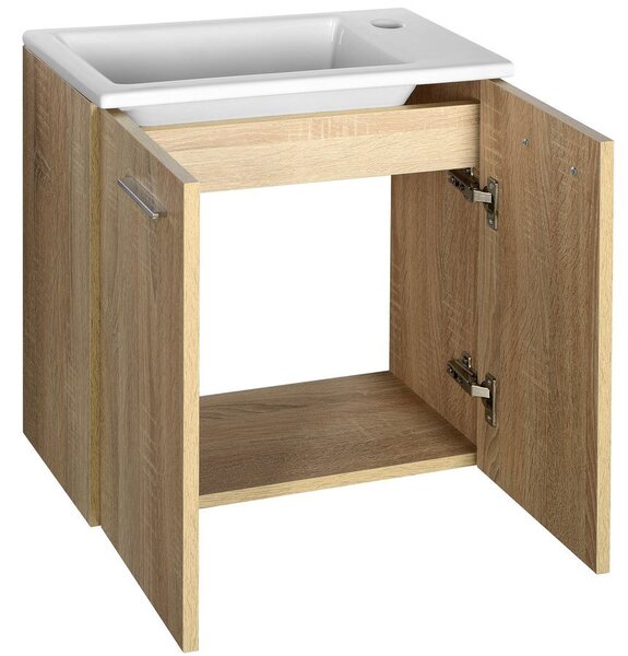 Aqualine Aqualine, ZOJA/KERAMIA FRESH umývadlová skrinka 49x50x23,5cm, dub platin, 51047DP