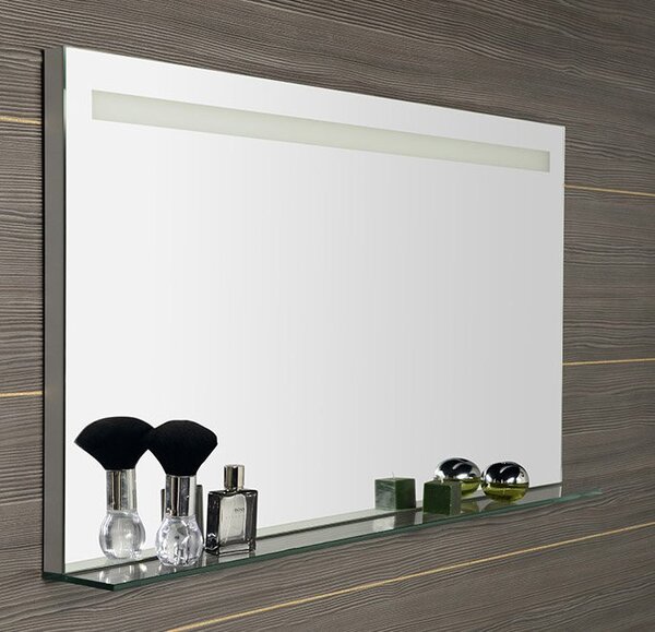 Sapho Sapho, BRETO LED podsvietené zrkadlo, sklenená polica, 1200x608mm, BT120