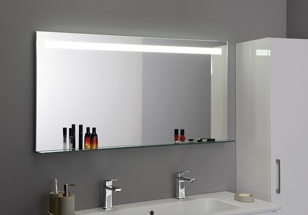 Sapho Sapho, BRETO LED podsvietené zrkadlo, sklenená polica, 1200x608mm, BT120