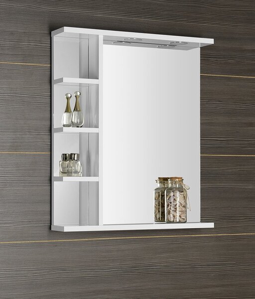 Aqualine Aqualine, KORIN zrkadlo s LED osvetlením a poličkami 60x70x12cm, KO370