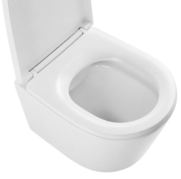 CERANO - WC kombi vyvýšené Comforto, Rimless + PP sedátko - biela lesklá - 90,5x39 cm