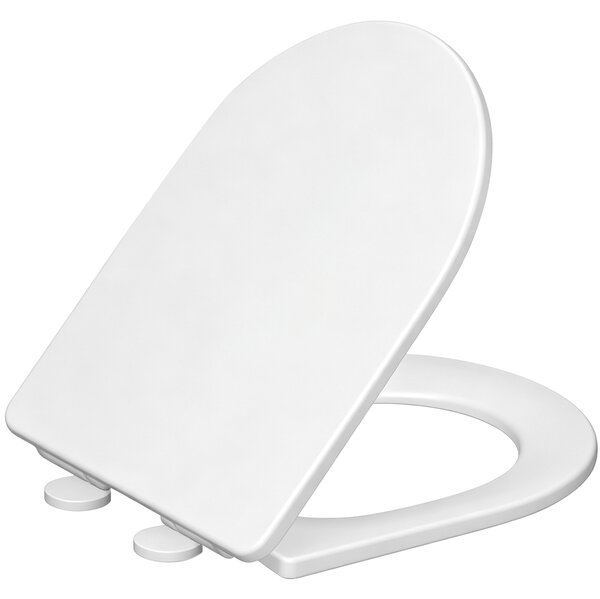 CERANO - WC sedátko Toluco - Slim - Soft Close - plast - biela lesklá - 36,2x3,4x42,8 cm