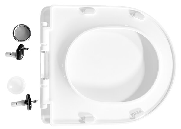 CERANO - WC sedátko Toluco - Soft Close - plast - biela lesklá - 36,4x4,3x43,2 cm