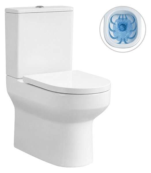CERANO - WC kombi Vereto, Rimless + PP sedátko - biela lesklá - 81x36 cm