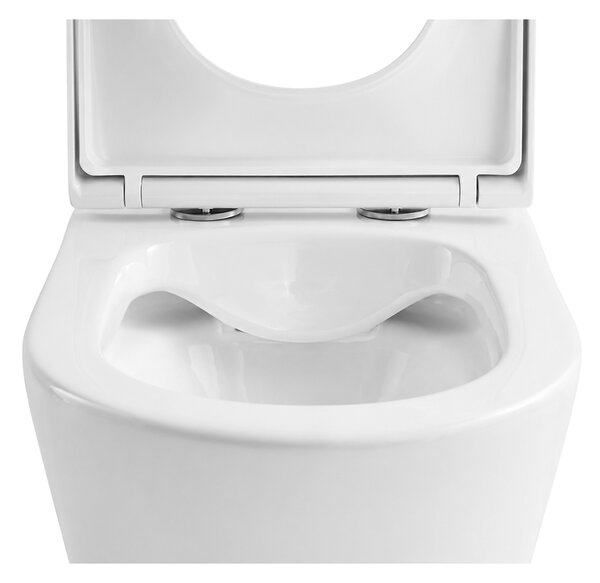 CERANO - WC kombi vyvýšené Comforto, Rimless + PP sedátko - biela lesklá - 90,5x39 cm