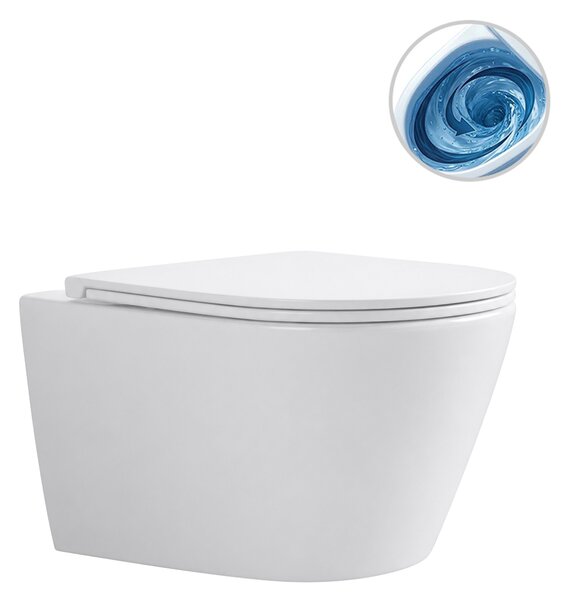 CERANO - WC závesné Toluco, Vortex - bez sedátka - biela lesklá - 50x36 cm