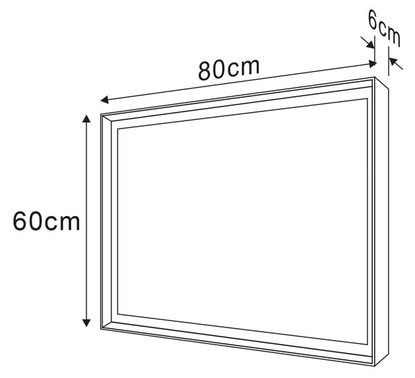 Sapho Sapho, SORT LED podsvietené zrkadlo 600x800mmm, čierna mat, ST080