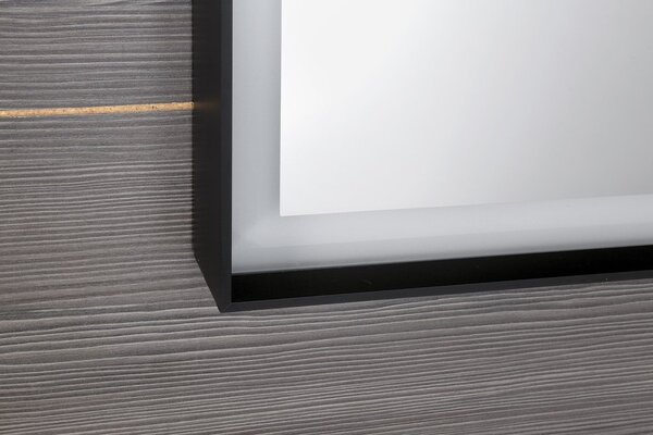 Sapho Sapho, SORT LED podsvietené zrkadlo 600x800mmm, čierna mat, ST080