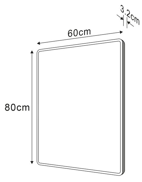 Sapho Sapho, PIRI zrkadlo s LED osvetlením 60x80cm, PR600