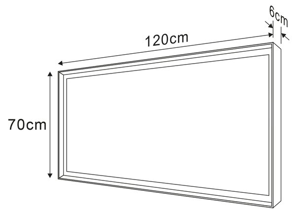 Sapho Sapho, SORT LED podsvietené zrkadlo 1200x700mmm, čierna mat, ST120